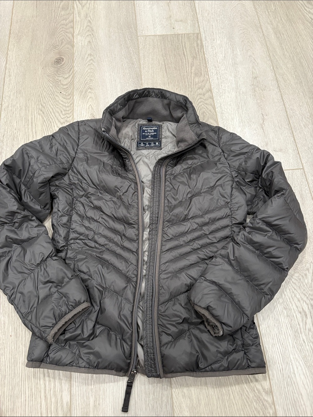 Abercrombie & Fitch Men's Quilted Packable Puffer Jacket - Charcoal